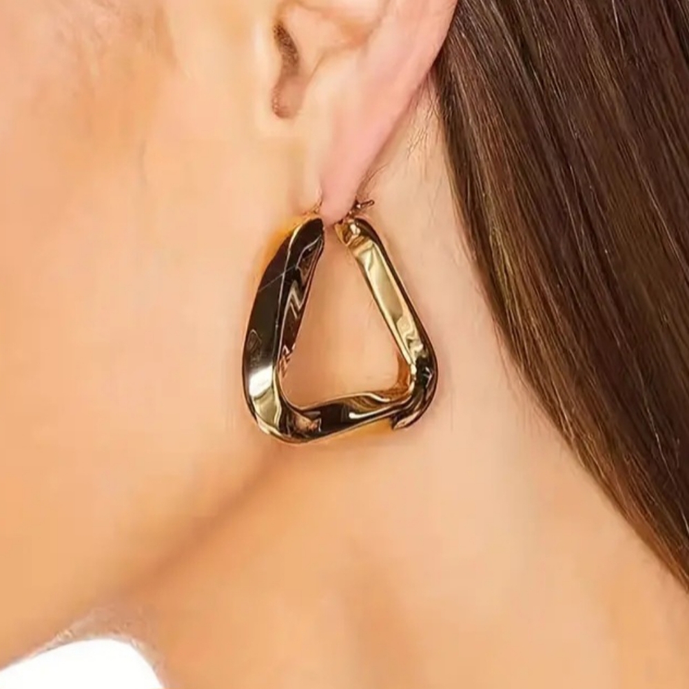 Gold Hoop Earrings - Picture 7 of 10